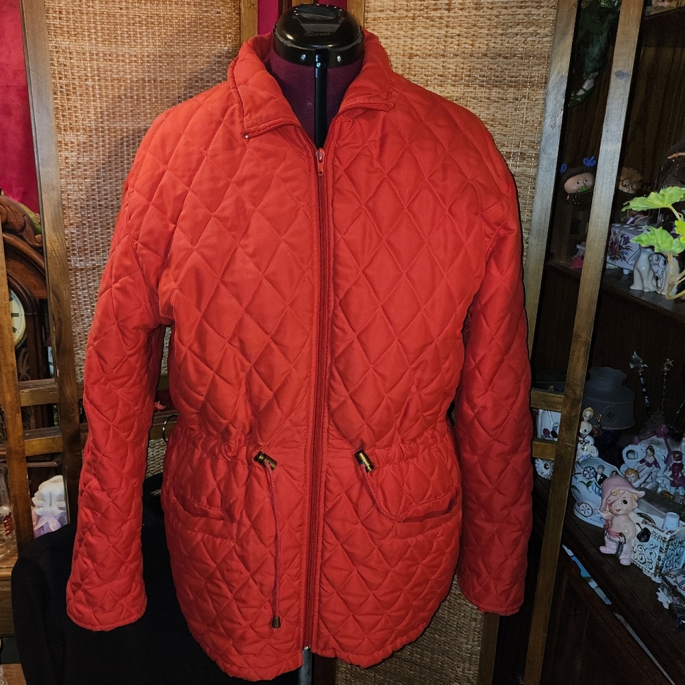Quilted women's coat size S, red
